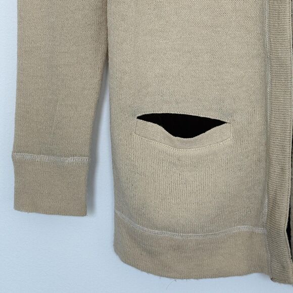 Free People Sweater Womens Small Beige Cardigan Snap Front Longline Wool Alpaca - Picture 2 of 11